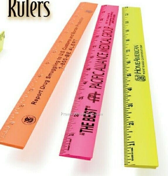 12" Flat Ruler (Hot Stamped)