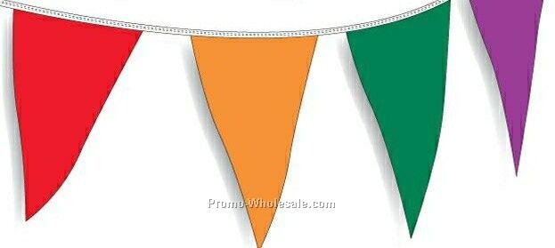 12"x18" Standard Spectrum 30' Pennants W/ 12 Per String - Multi-color