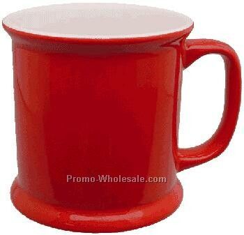 13-1/2 Oz. Red Two-tone Ceramic Vip Mug W/White Interior