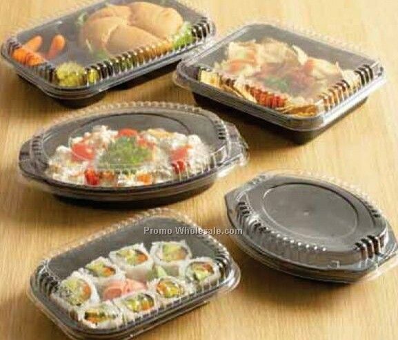 15 Oz Rectangle Combo Before Bake Fit Dome Containers W/ Clear Cover