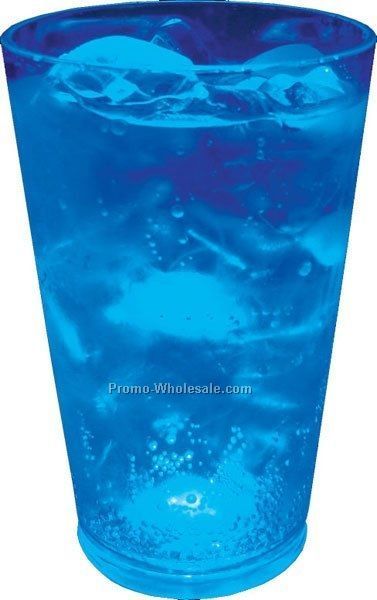 16 Oz. Blue Light Up Pint Glass W/ 5 LED Lights