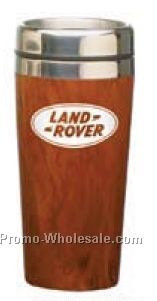 16 Oz. Stainless Lined Wood Grain Travel Tumbler