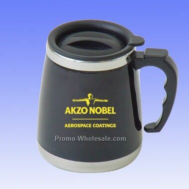 16 Oz Wide Base Stainless Mug - Black