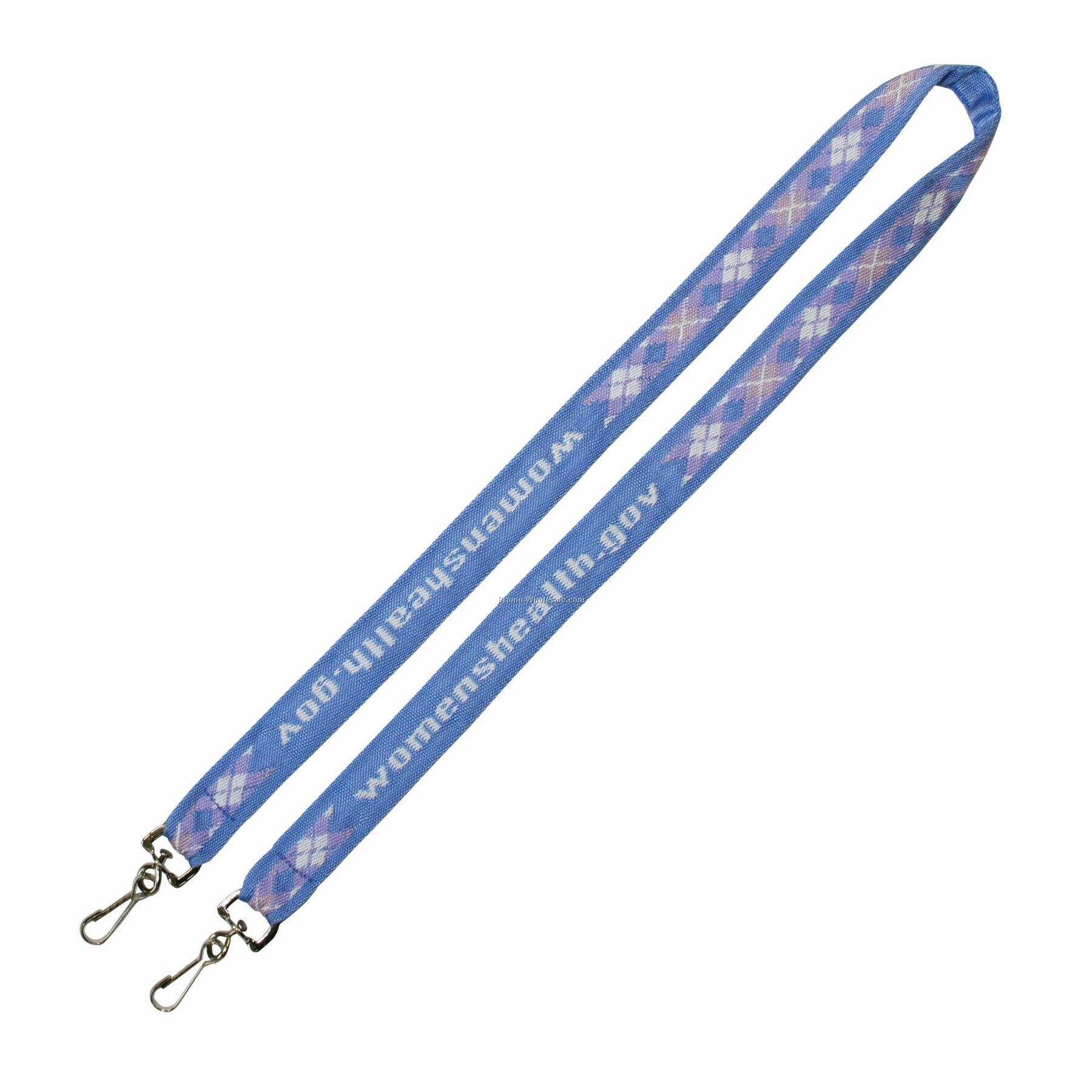 17-1/2"x3/4" Wov-in Line Tradeshow & Event Lanyard - Platinum Webbing