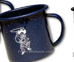 18 Oz. Blue Authentic Metal Campfire Mug