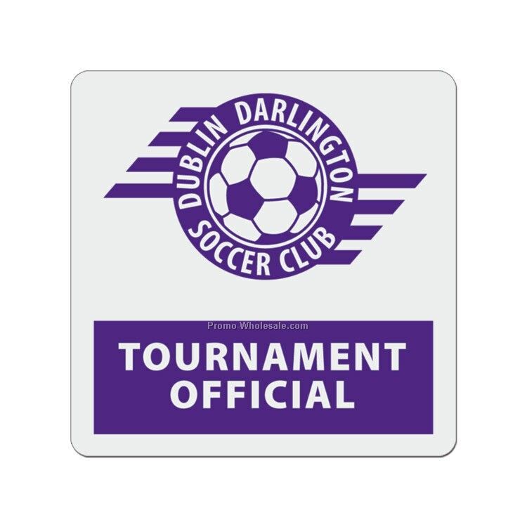 2-1/2" Square Plastic Badge