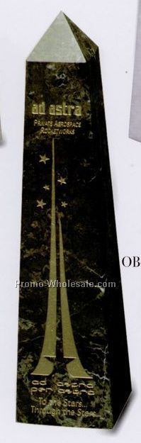 2-1/2"x10"x2-1/2" Obelisk Pinnacle Award - Jade Leaf Green Medium