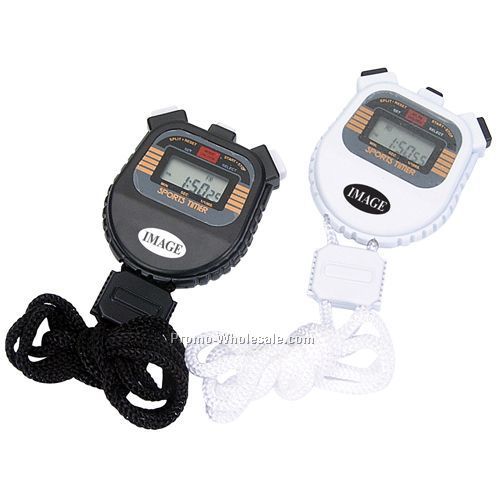 2-1/2"x2"x1/2" Lcd Display Stop Watch W/ Day/Time/Alarm Display