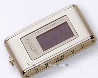 2-1/4"x1-1/4"x1/2" Aluminum Mp3 Player With FM Tuner - 64mb