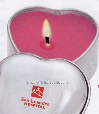 2-1/4"x2-1/4"x1-3/8" Heart Aromatherapy Candle In Tin