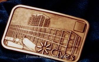 2-7/8"x1-7/8"x.144" Small Rectangle Brass Belt Buckles / Deep Relief