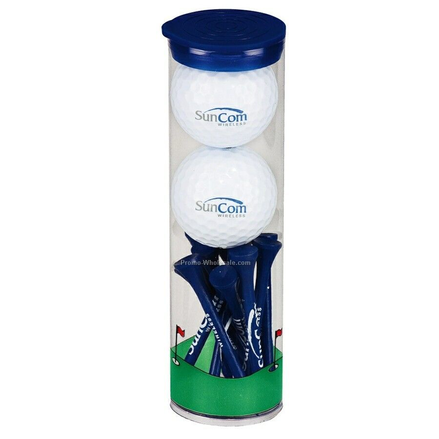 2 Ball Tall Tube & Tees - Titleist Dt Roll