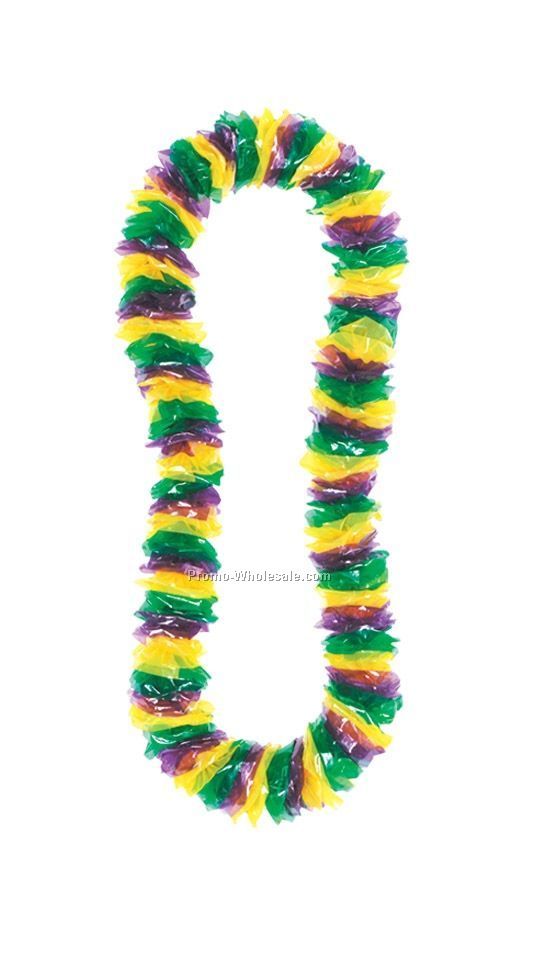 2"x36" 100 Bulk Soft Twist Mardi Gras Poly Leis