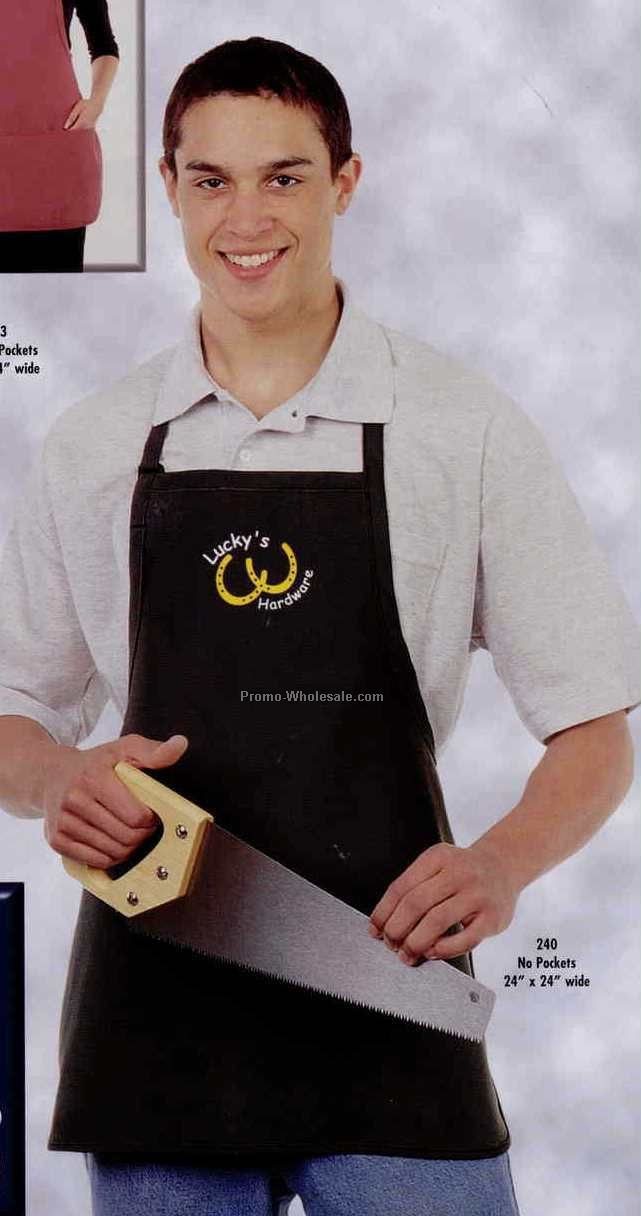 24"x24" Solid Color Twill Bib Apron (No Pocket)