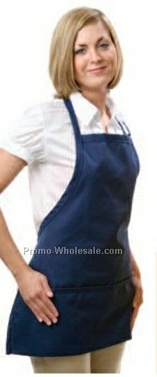 24"x28" Black Bib Apron W/ Rounded Bottom