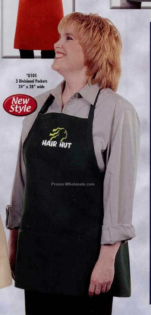 24"x28" Transitions Bib Apron W/ 3 Divisional Flip Up Pocket