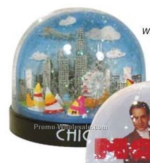 3-1/2"x3-1/4" Snow Globe W/ Polyresin Sculpture