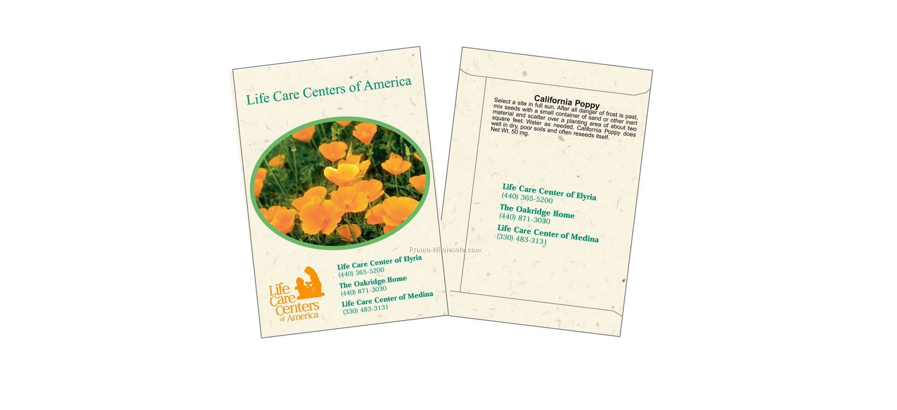 3-1/4"x4-1/2" California Poppy Flower Seed Packet (2 Color)