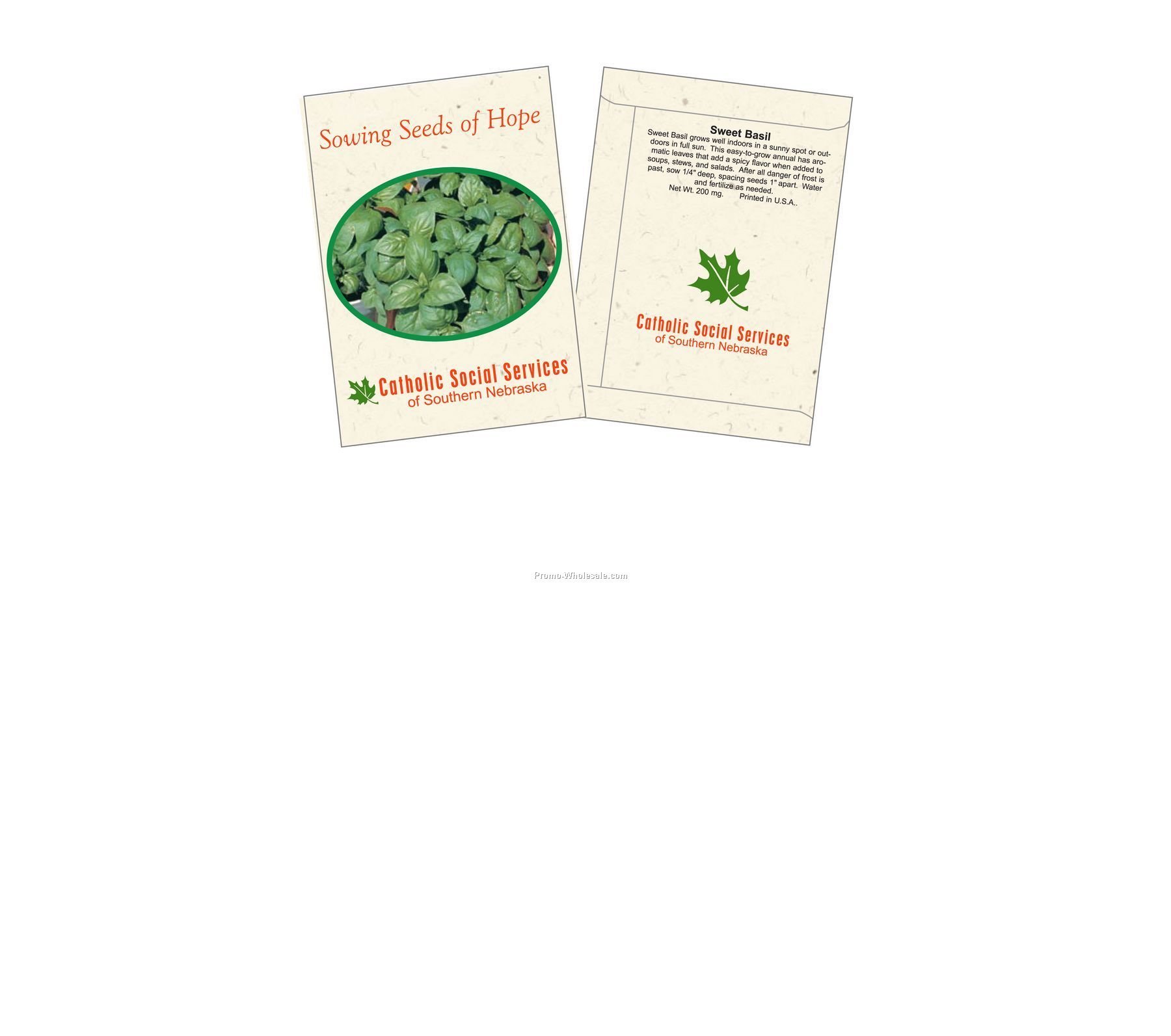 3-1/4"x4-1/2" Sweet Basil Herb Seed Packet (2 Color)