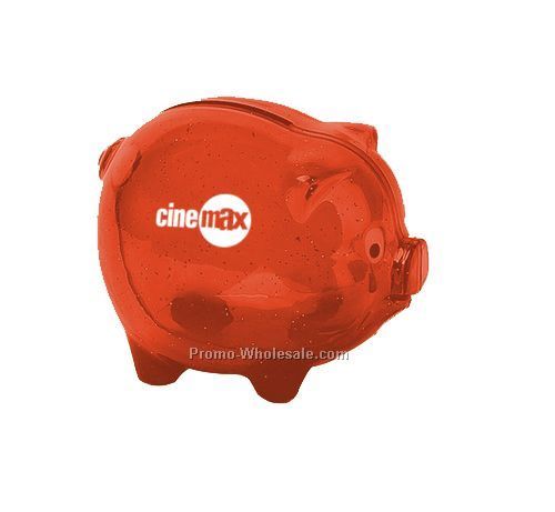 3 3/4" X 2 1/2" Smash It Red Piggy Bank