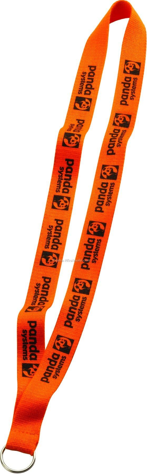 3/4" Imported Cotton Lanyard With Sewn Split Ring