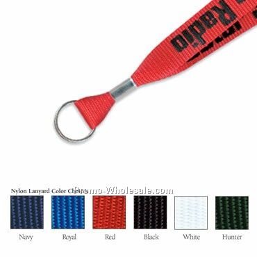 3/4" Upgrade - Custom 2 Day Fast Ship Nylon Lanyard W/ Key Ring