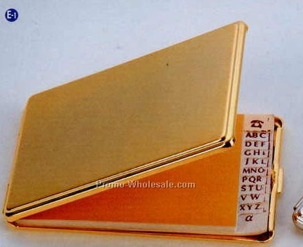 3-4/5"x2-1/5" Executive Address Book/ Metal Case (Gold)