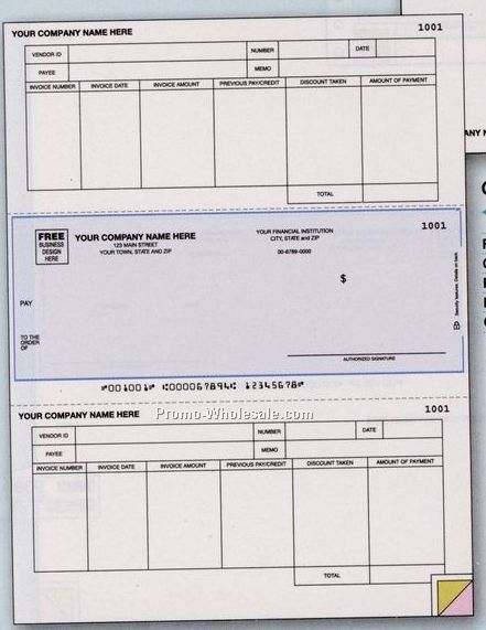 3 Part Ocr Accounts Payable Check (One Write Plus)