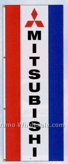 3'x8' Stock Dealer Logo Single Face Drape Flag - Mitsubishi
