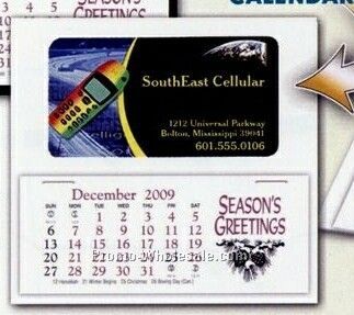 4-1/4"x4-1/4" White Business Card Calendar - All Year