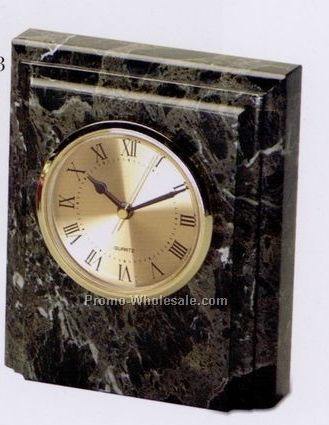 4-3/4"x6"x1-1/2" Square Clock W/ Fancy Bevel - Jade Leaf Green