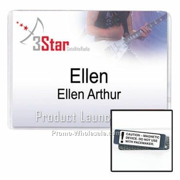 4"x3" Vinyl Nametag Holder W/ Magnet