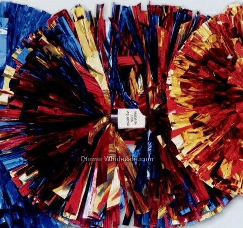 5" Metallic Show Pom Poms - 3 Color Mix