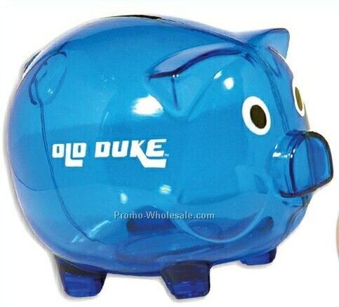 5" Translucent Blue Piggy Bank