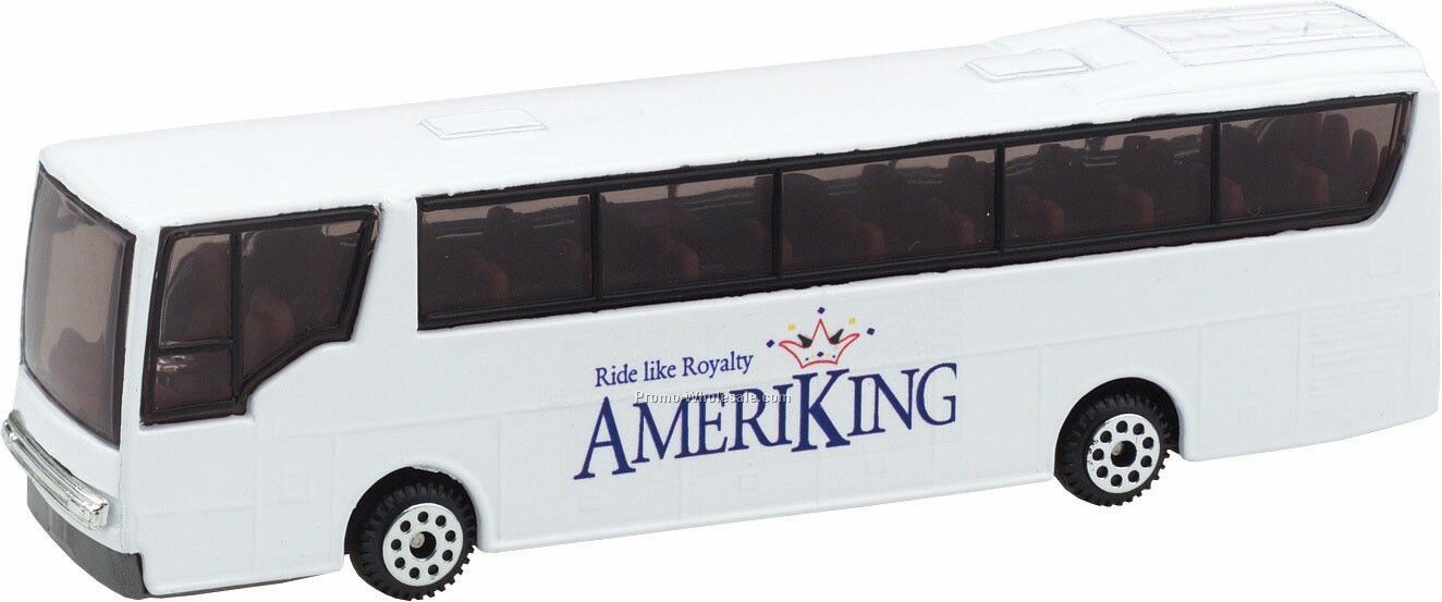 5-3/8" White Tour Bus Die Cast Vehicles