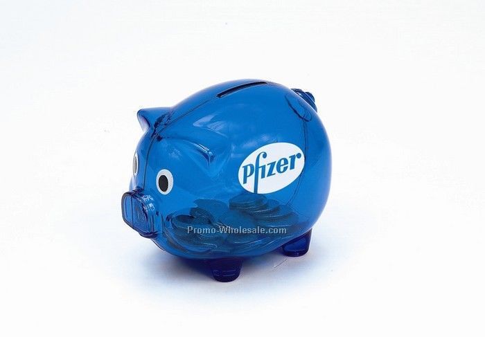 5"x4" Blue Piggy Bank