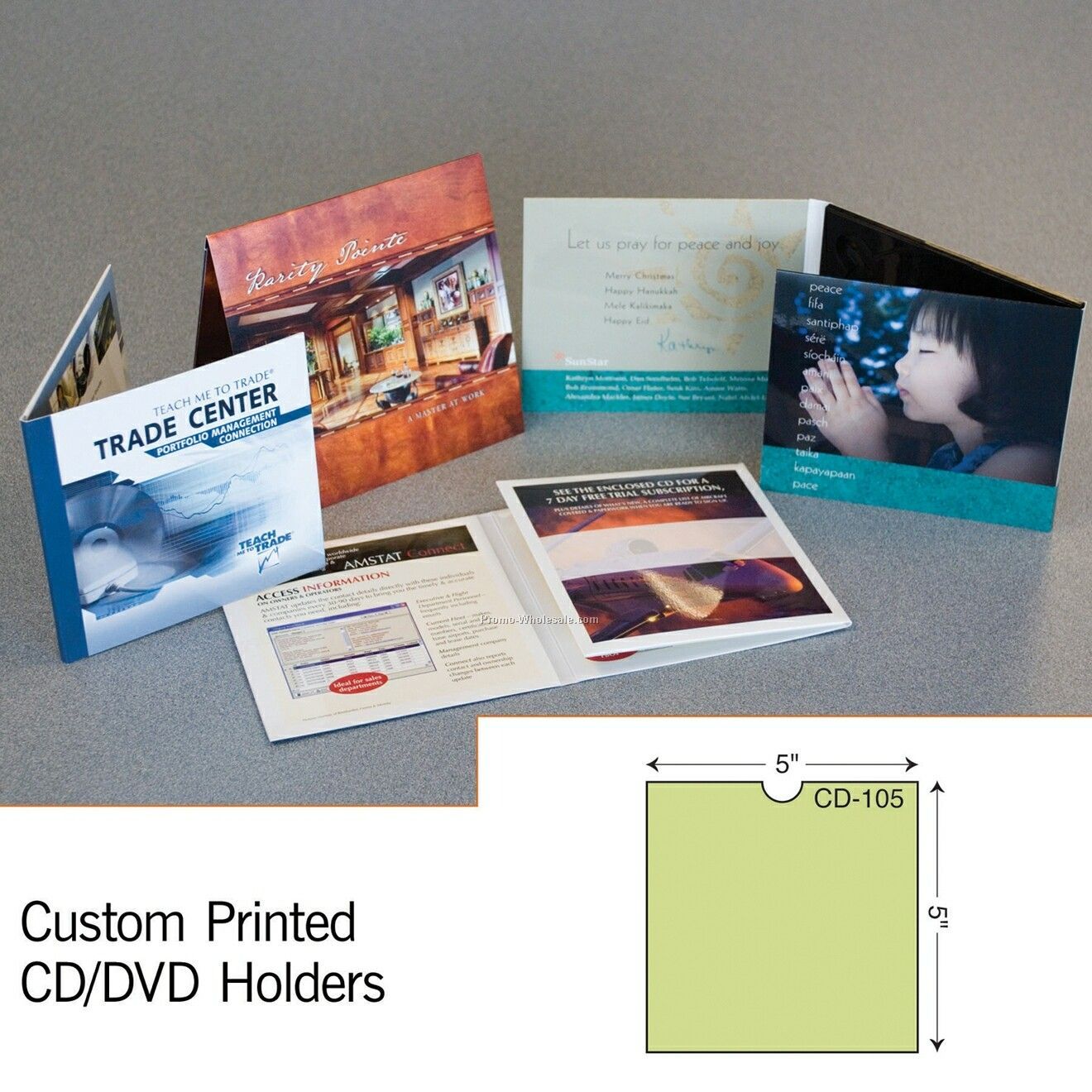 5"x5" CD Sleeve W/ Double Thumb Cut (1 Color)