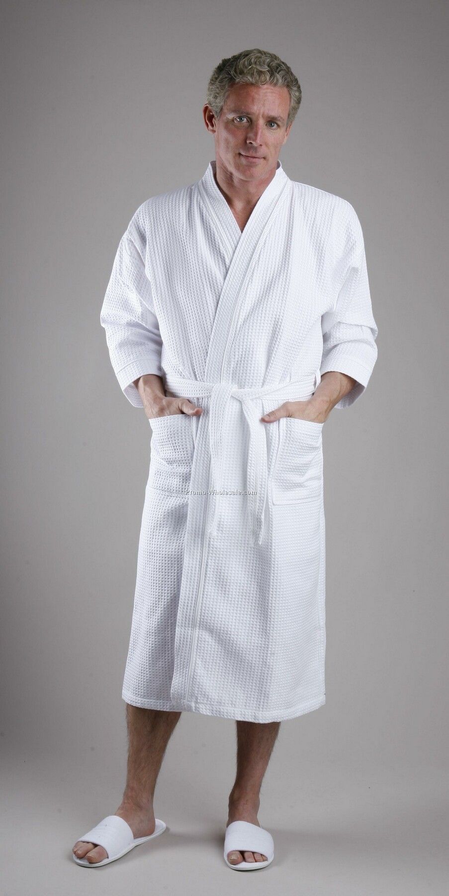 50" Lightweight 100% Cotton Square Pattern 778 Kimono Robe (Osfm)