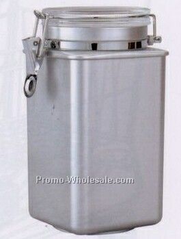 51 Oz. Matte Silver Square Airtight Canister