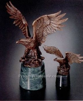 6"x5-1/4" Hand Cast Bronze Small Monarch Eagle Sculpture
