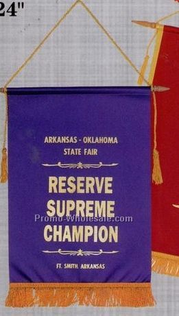 6"x9" Foil Stamped Banner With Hanging Rod, Cord, Tassel & Fringe