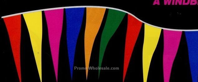 60' Fluorescent Icicle Pennants W/ 40 Per String - Assorted