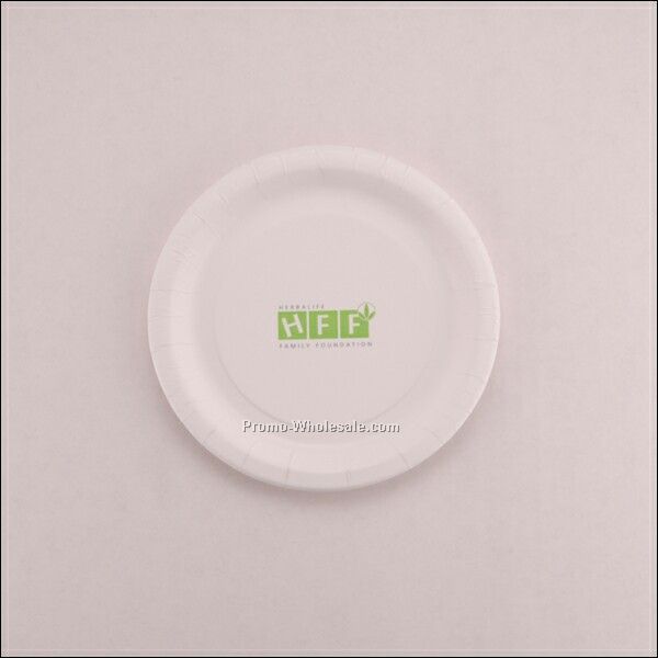 7" Coated White Paper Plate