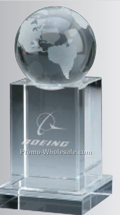 7-1/2"x3-9/16" Crystal World Tower Award