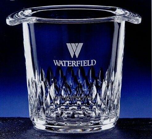 7"x6-1/2" Full Lead Crystal Petal Cut Nuance Ice Bucket