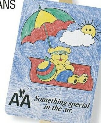 7"x9-1/2" U Color It Rectangle Hand Fan (Beach Bear)