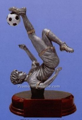 8" Sport Sculpture W/ Radiant Mahogany Finish Base (Male Soccer)