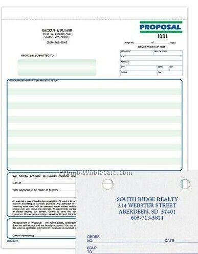 8-1/2"x11" 3 Part Proposal Formatted Snap Set