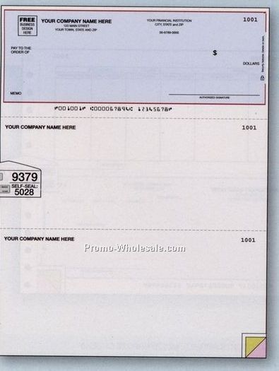 8-1/2"x11" Laser Multipurpose Check - Unlined