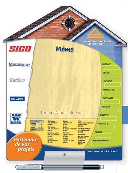 8-1/4"x11" Magnetic Memo Board W/ Transparent Vinyl Pen Holder